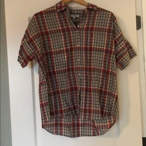 Madewell Plaid Short Sleeve Button Up